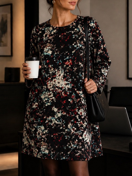 W118 by Walter Baker Dresses & Skirts - NWOT W118 Walter Baker Abstract Print Shift Dress Long Sleeve L Quiet Luxury